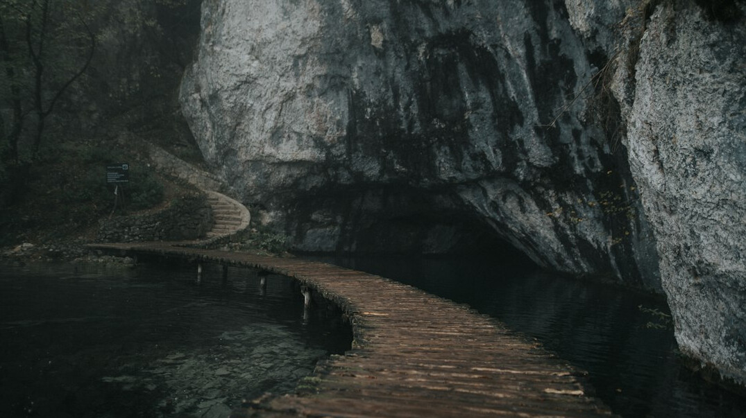 mysterious foggy lake