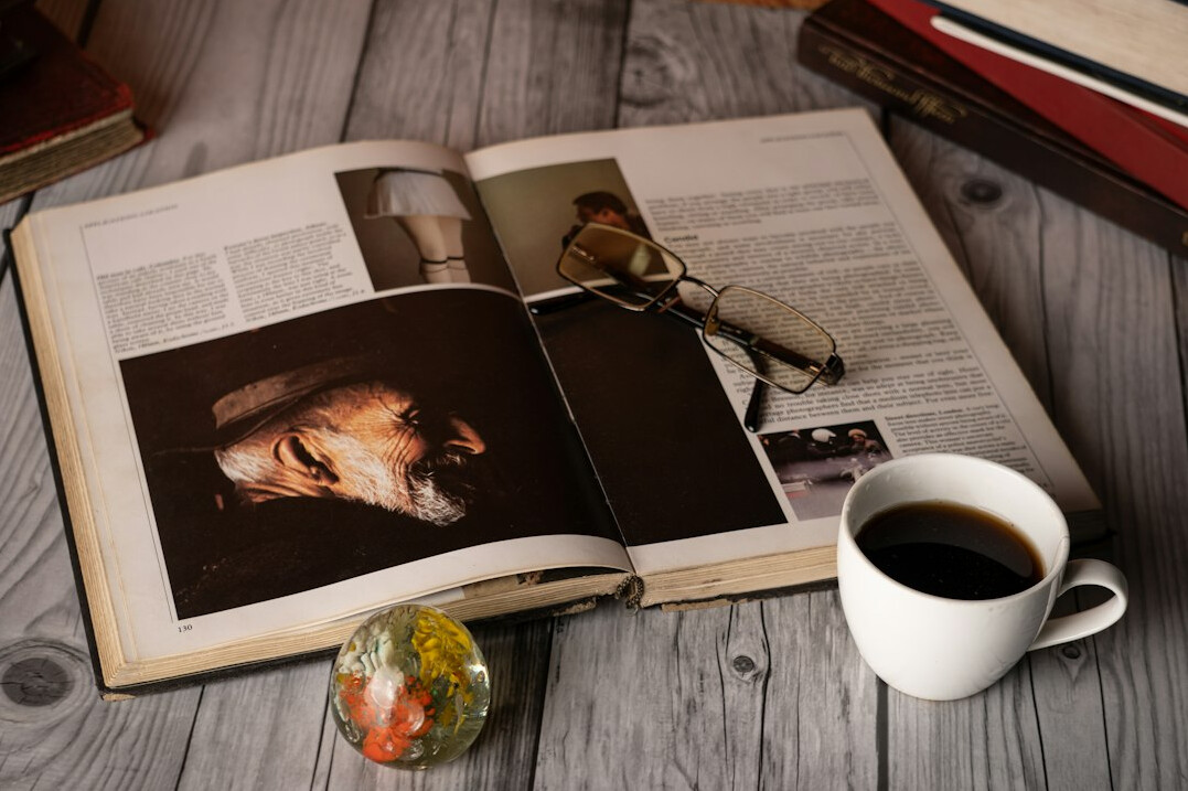detective reading old book
